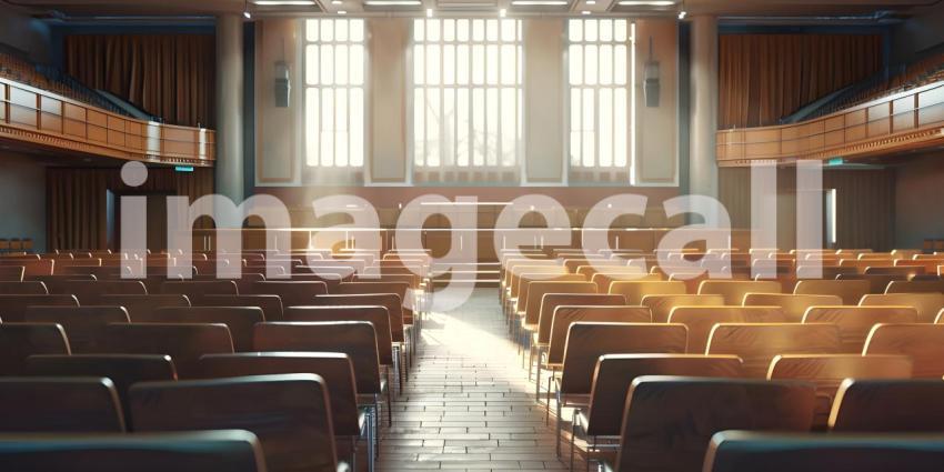 Interior of a Empty classroom background - Ai Generated