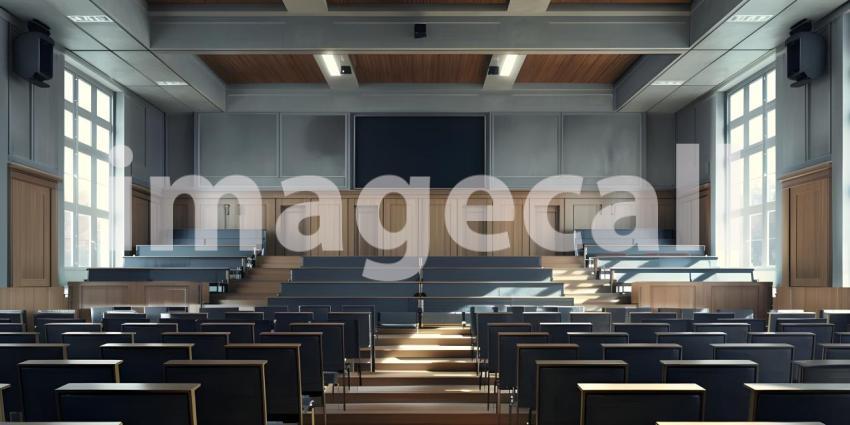 Interior of a Empty classroom background - Ai Generated