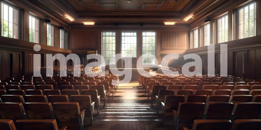 Interior of a Empty classroom background - Ai Generated