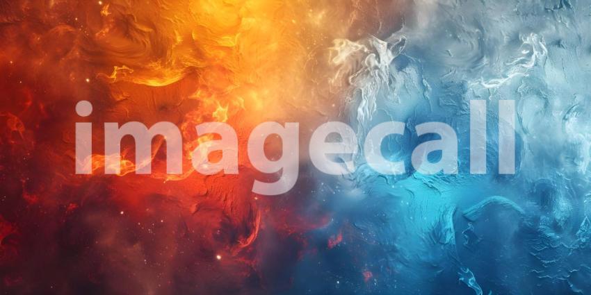 Ice and fire abstract fusion background - Ai Generated