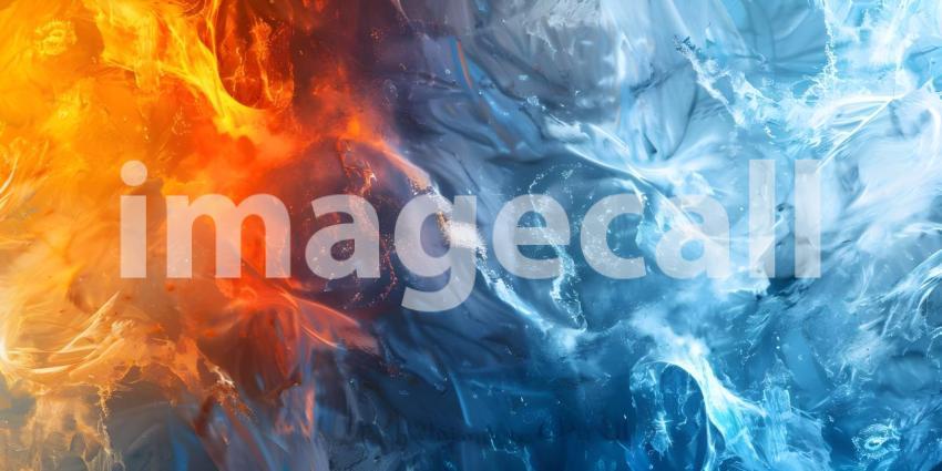 Ice and fire abstract fusion background - Ai Generated