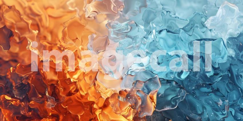 Ice and fire abstract fusion background - Ai Generated
