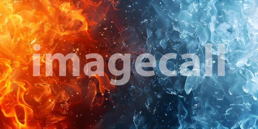 Ice and fire abstract fusion background - Ai Generated