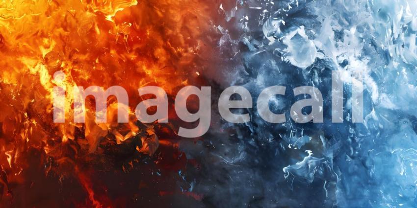 Ice and fire abstract fusion background - Ai Generated