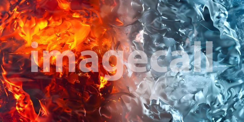 Ice and fire abstract fusion background - Ai Generated