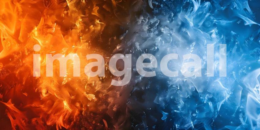 Ice and fire abstract fusion background - Ai Generated
