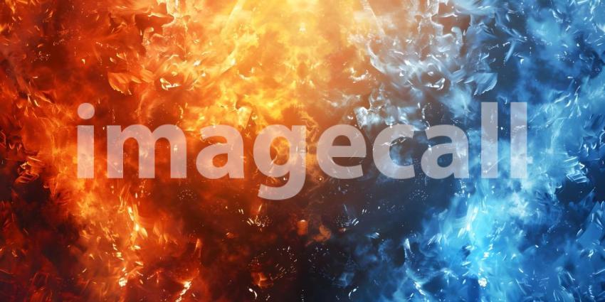 Ice and fire abstract fusion background - Ai Generated