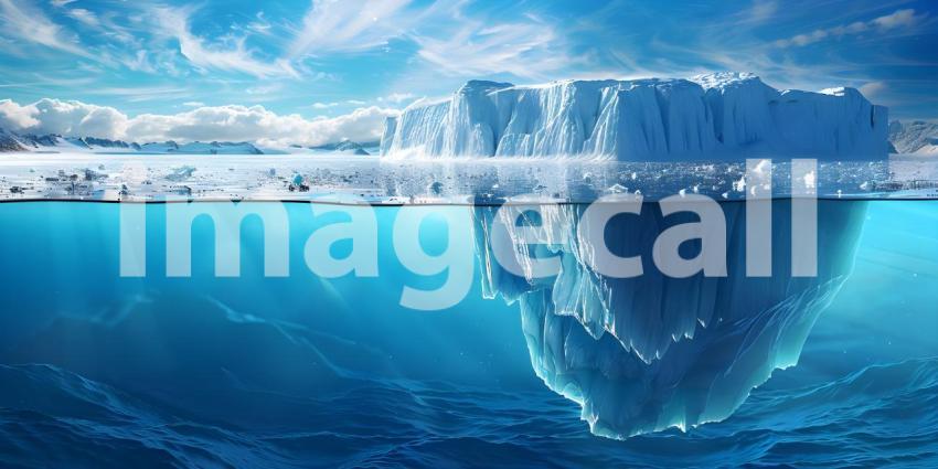 Iceberg from glacier in arctic landscape - Ai Generated