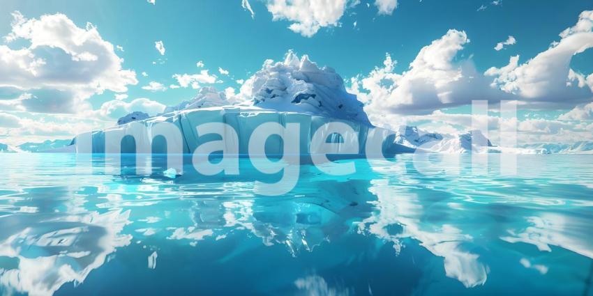 Iceberg from glacier in arctic landscape - Ai Generated