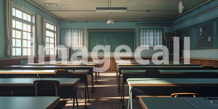 Empty Classroom of school background - Ai Generated