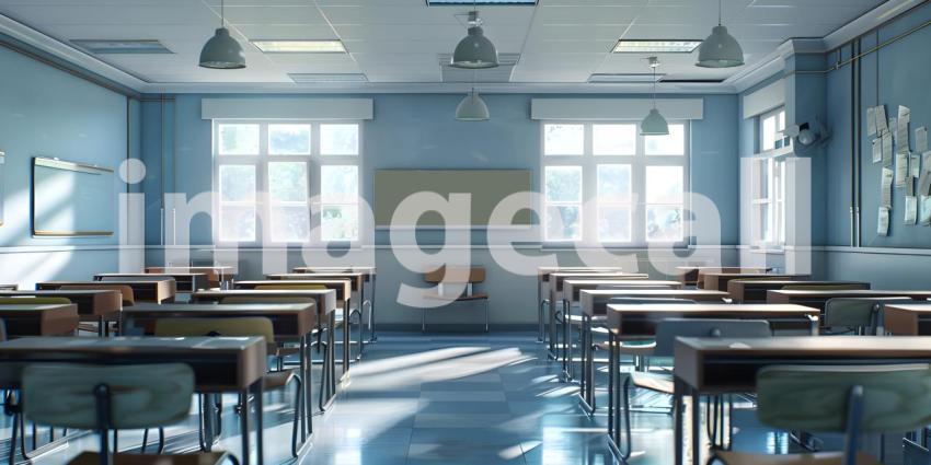 Empty Classroom of school background - Ai Generated