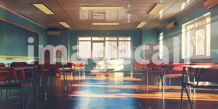 Empty Classroom of school background - Ai Generated