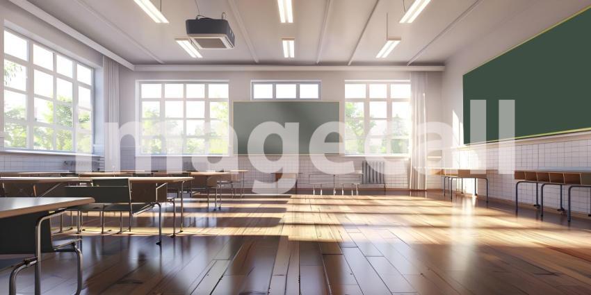 Empty Classroom of school background - Ai Generated