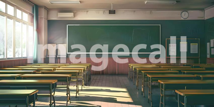 Empty Classroom of school background - Ai Generated