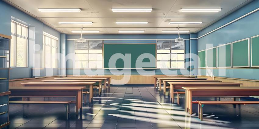 Empty Classroom of school background - Ai Generated