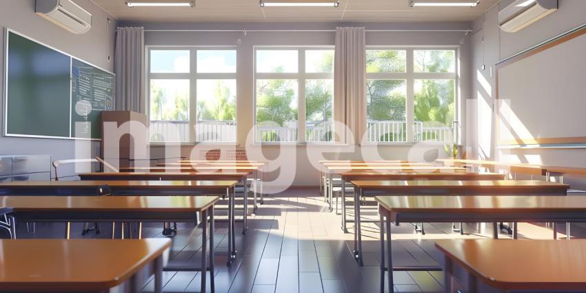 Empty Classroom of school background - Ai Generated