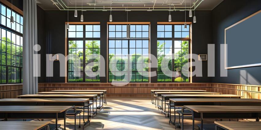 Empty Classroom of school background - Ai Generated