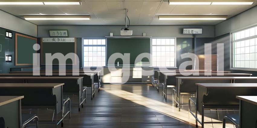 Empty Classroom of school background - Ai Generated