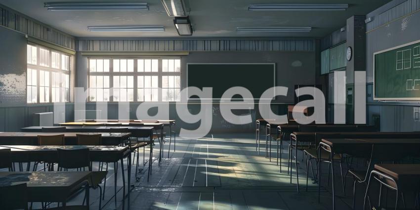 Empty Classroom of school background - Ai Generated
