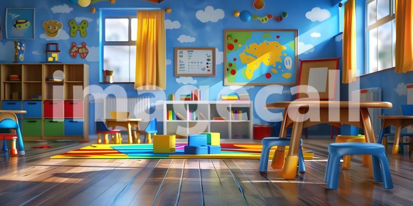 Kindergarten school game room background - Ai Generated