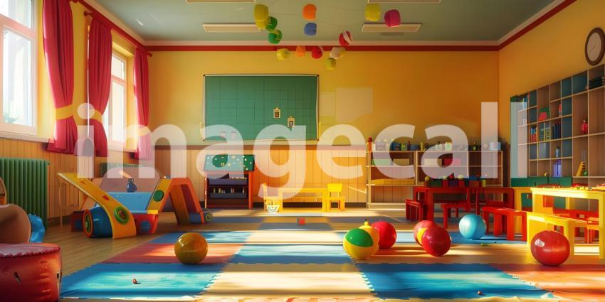 Kindergarten school game room background - Ai Generated