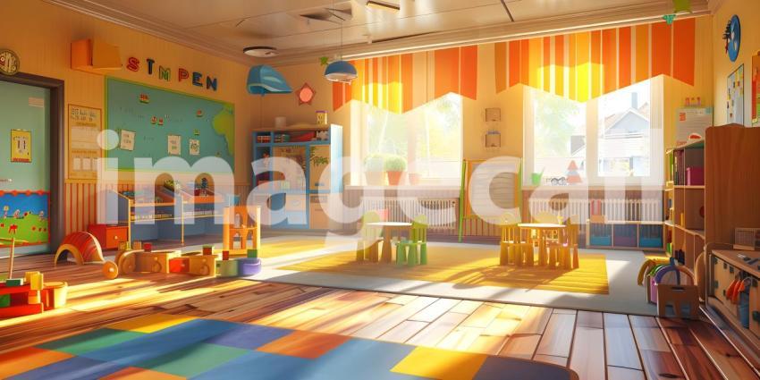 Kindergarten school game room background - Ai Generated