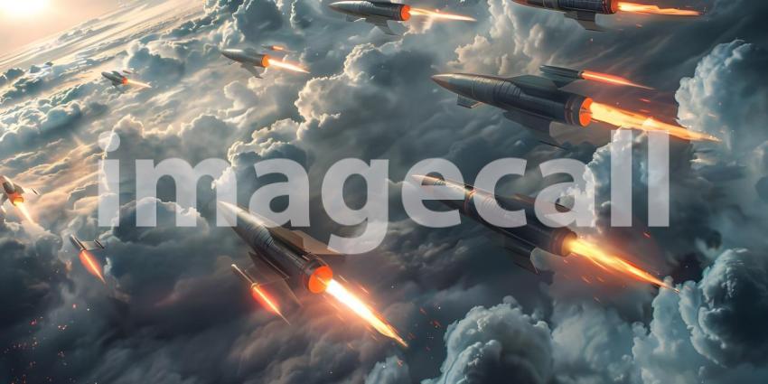 Nuclear warheads ready to fire background - Ai Generated