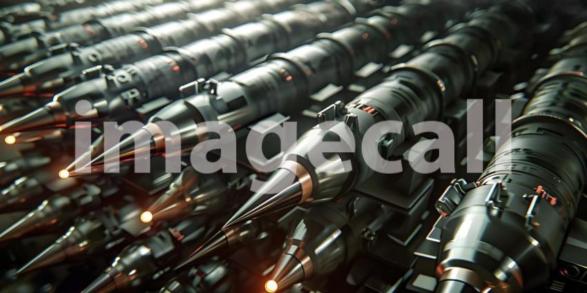 Nuclear warheads ready to fire background - Ai Generated