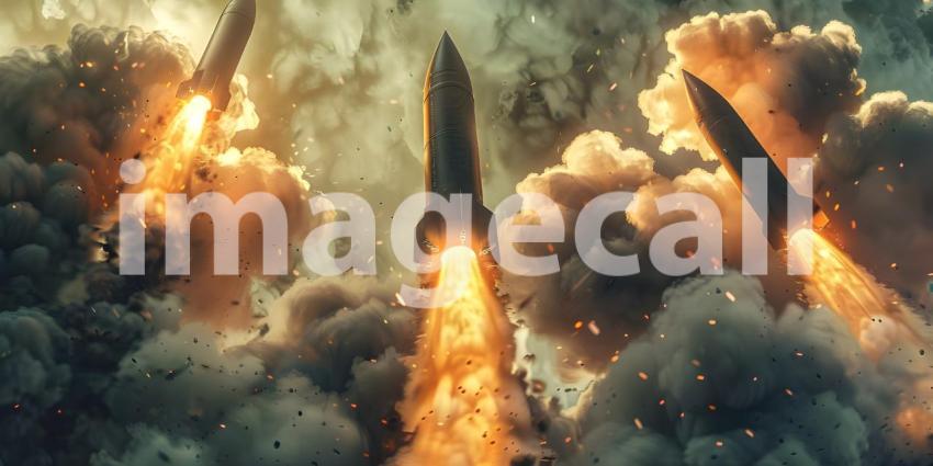 Nuclear warheads ready to fire background - Ai Generated