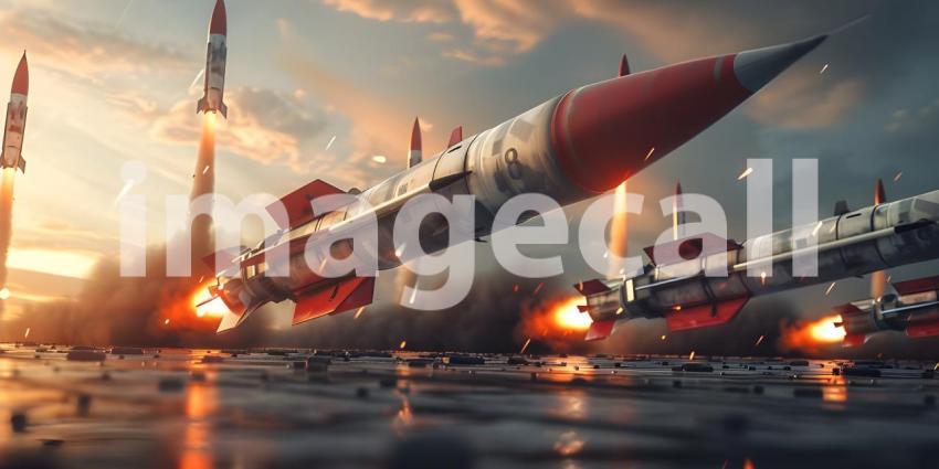 Nuclear warheads ready to fire background - Ai Generated