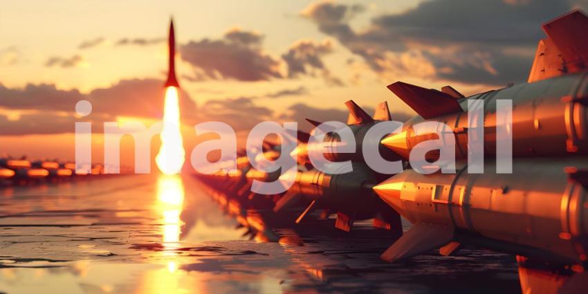 Nuclear warheads ready to fire background - Ai Generated