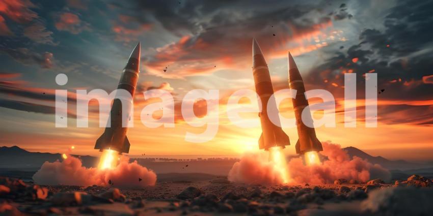 Nuclear warheads ready to fire background - Ai Generated