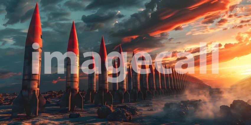 Nuclear warheads ready to fire background - Ai Generated