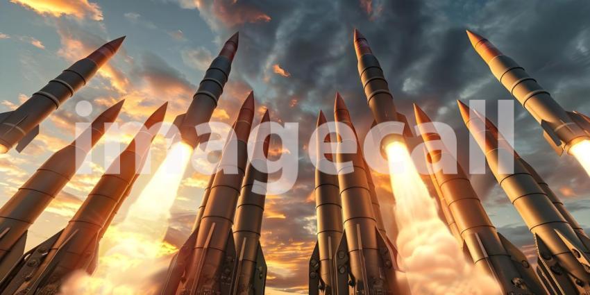 Nuclear warheads ready to fire background - Ai Generated