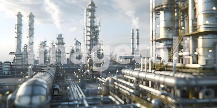 Oil and gas refinery plant background - Ai Generated