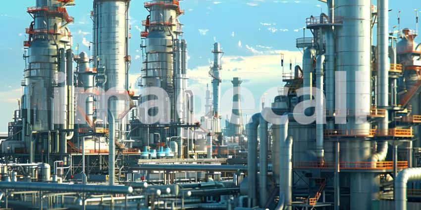 Oil and gas refinery plant background - Ai Generated