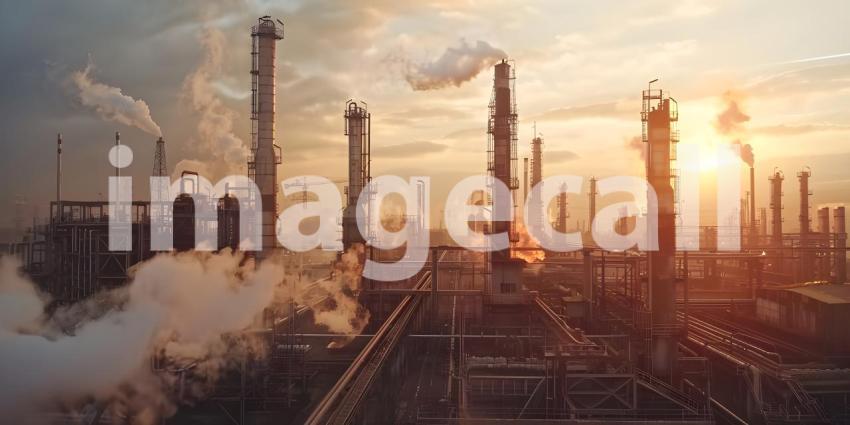 Oil and gas refinery plant background - Ai Generated