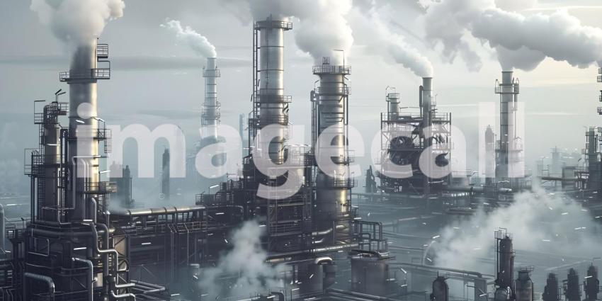 Oil and gas refinery plant background - Ai Generated