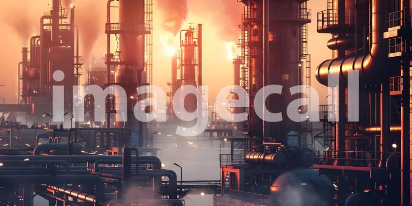 Oil and gas refinery plant background - Ai Generated
