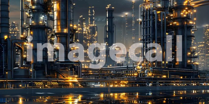 Oil and gas refinery plant background - Ai Generated