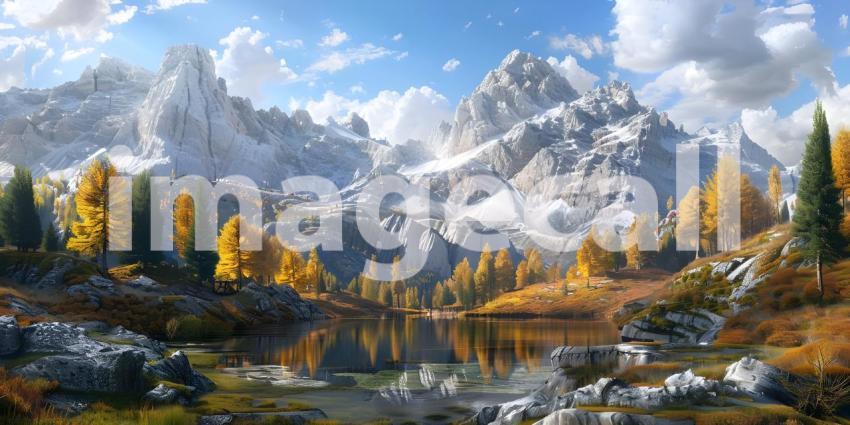 Panorama mountains autumn landscape background - Ai Generated