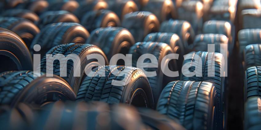 Row of tires background background - Ai Generated