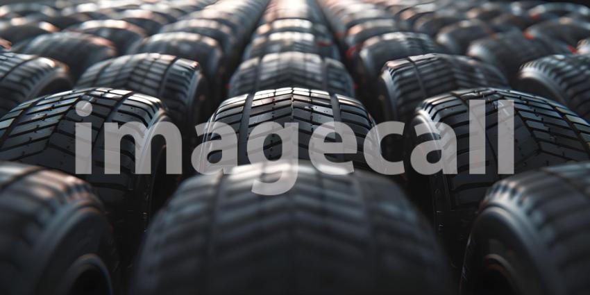 Row of tires background background - Ai Generated