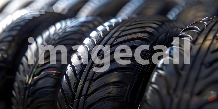 Row of tires background background - Ai Generated