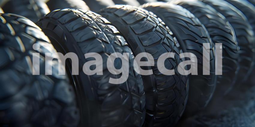 Row of tires background background - Ai Generated
