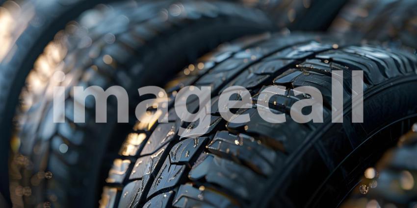 Row of tires background background - Ai Generated