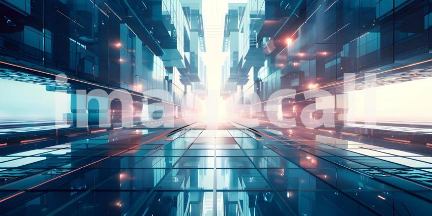 Sci-fi futuristic architecture style building structure background - Ai Generated