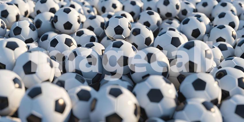 Soccer balls background sports background - Ai Generated