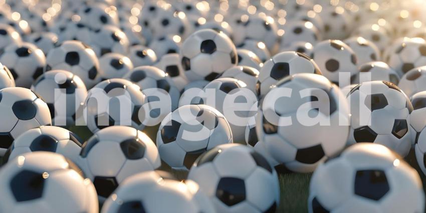 Soccer balls background sports background - Ai Generated