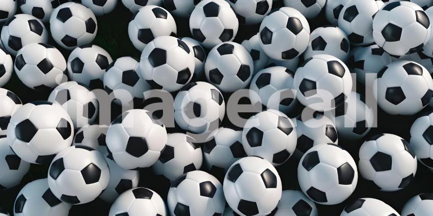 Soccer balls background sports background - Ai Generated